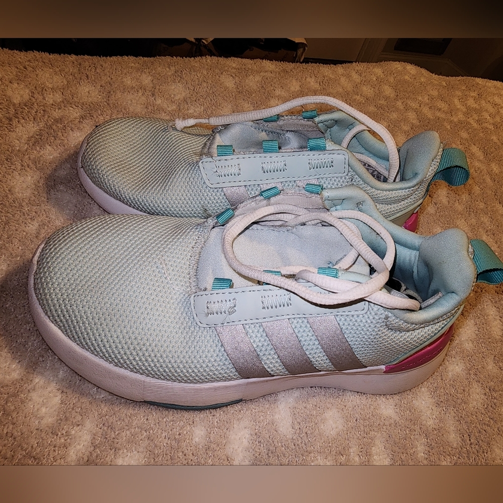 Teal Adidas girls shoes